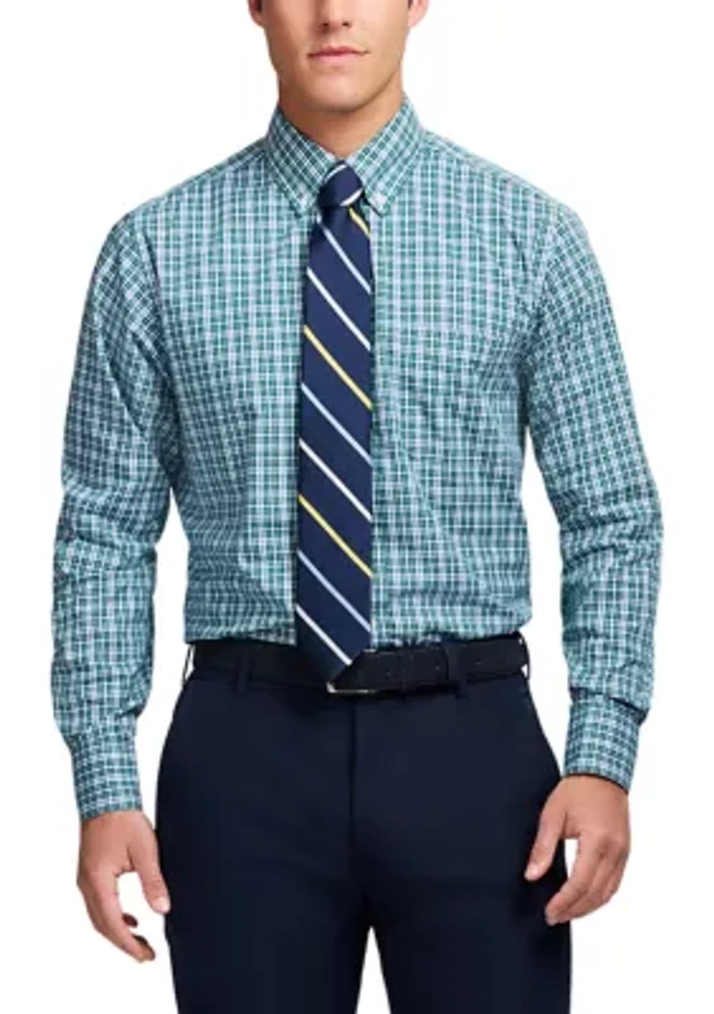 Long Sleeve All Over Stretch Regular Fit Button Down Shirt