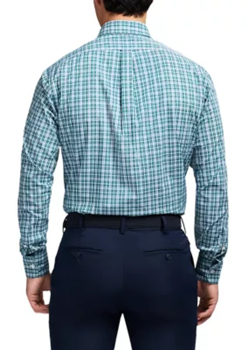 Long Sleeve All Over Stretch Regular Fit Button Down Shirt