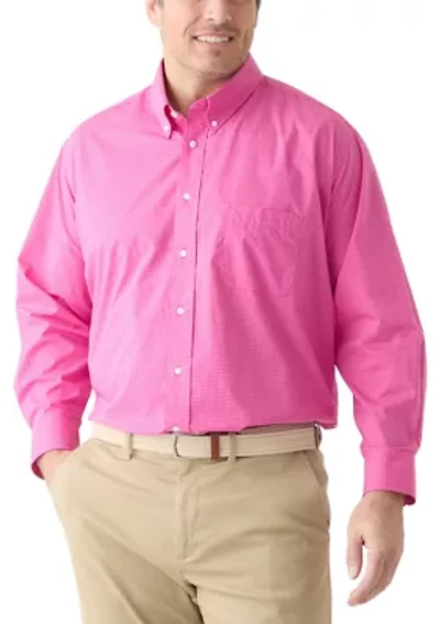 Big & Tall Long Sleeve Gingham Dress Shirt