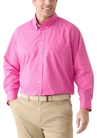 Big & Tall Long Sleeve Gingham Dress Shirt