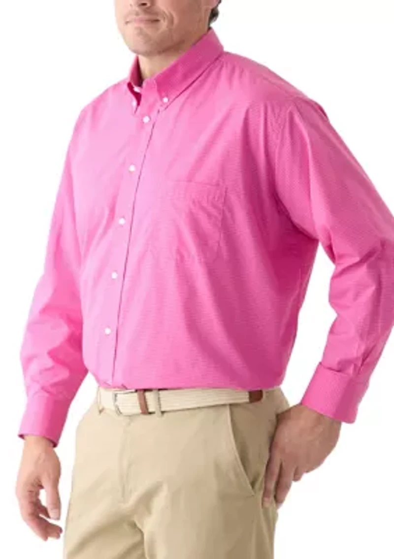 Big & Tall Long Sleeve Gingham Dress Shirt