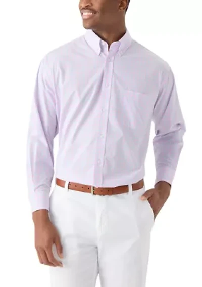 Long Sleeve Stretch Plaid Button Down Shirt