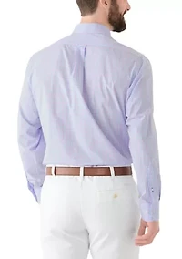 Long Sleeve Stretch Plaid Button Down Shirt