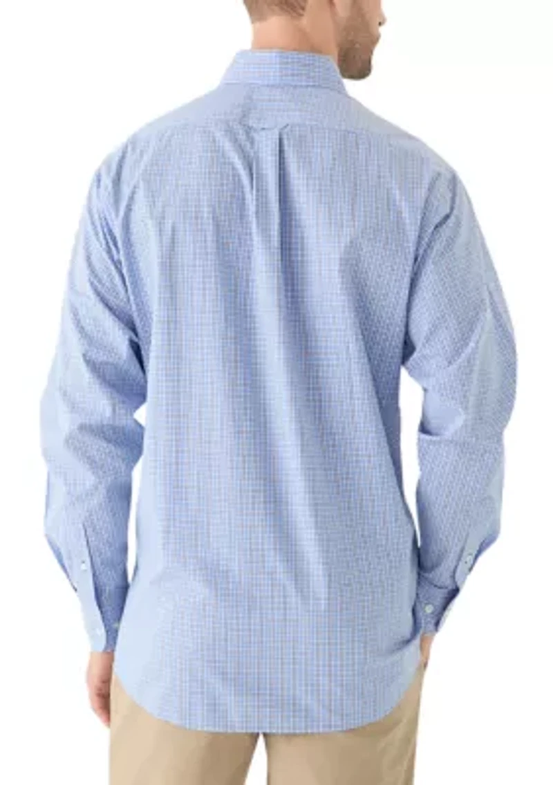 Long Sleeve Stretch Plaid Button Down Shirt