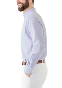 Long Sleeve Stretch Plaid Button Down Shirt