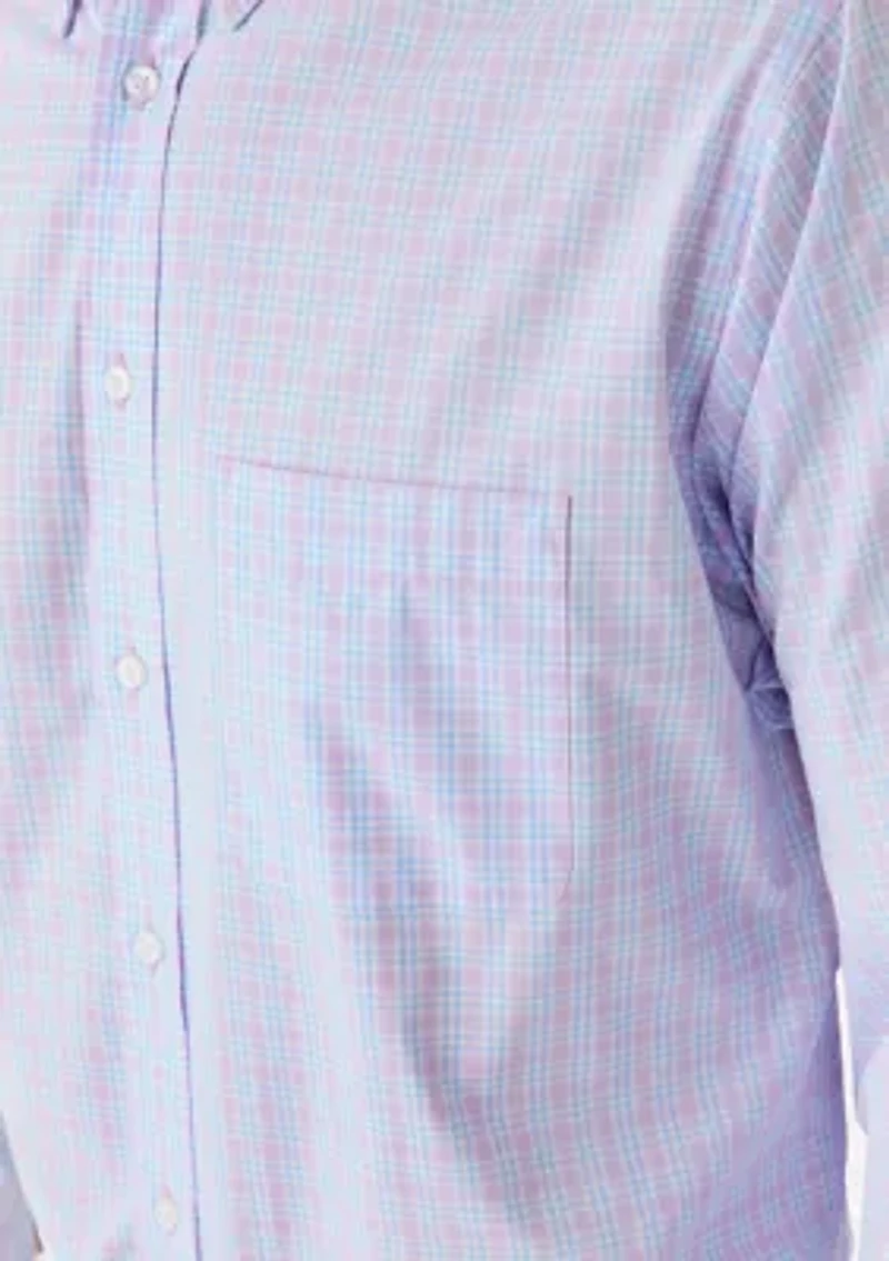 Long Sleeve Stretch Plaid Button Down Shirt