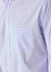 Long Sleeve Stretch Plaid Button Down Shirt