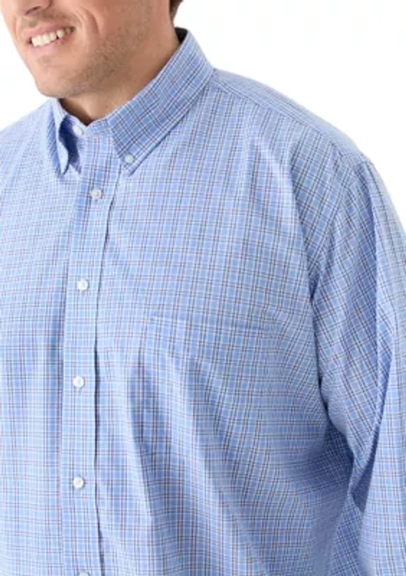 Big & Tall Allover Stretch Button Down Shirt