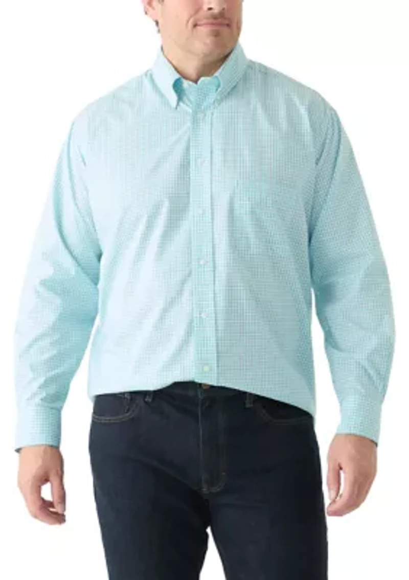 Big & Tall Allover Stretch Regular Fit Button Down​ Shirt