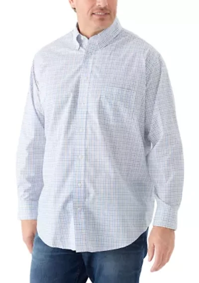 Big & Tall Long Sleeve Check Plaid Shirt