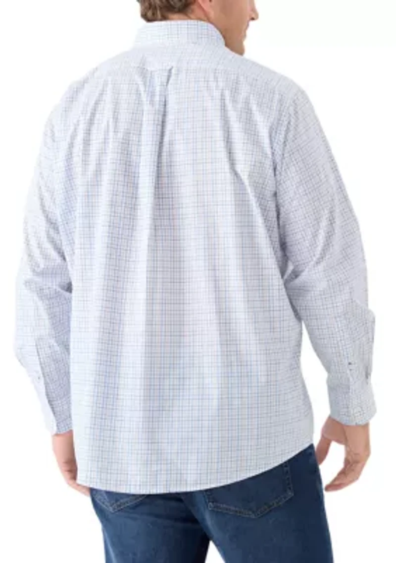 Big & Tall Long Sleeve Check Plaid Shirt