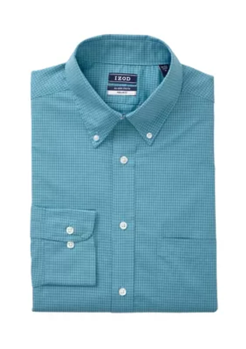 Allover Stretch Gingham Button Down Shirt