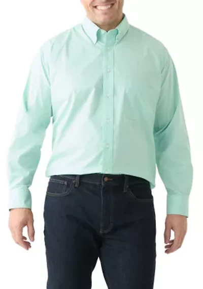Big & Tall Long Sleeve Gingham Plaid Button Down Shirt