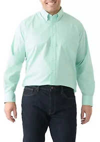 Big & Tall Long Sleeve Gingham Plaid Button Down Shirt