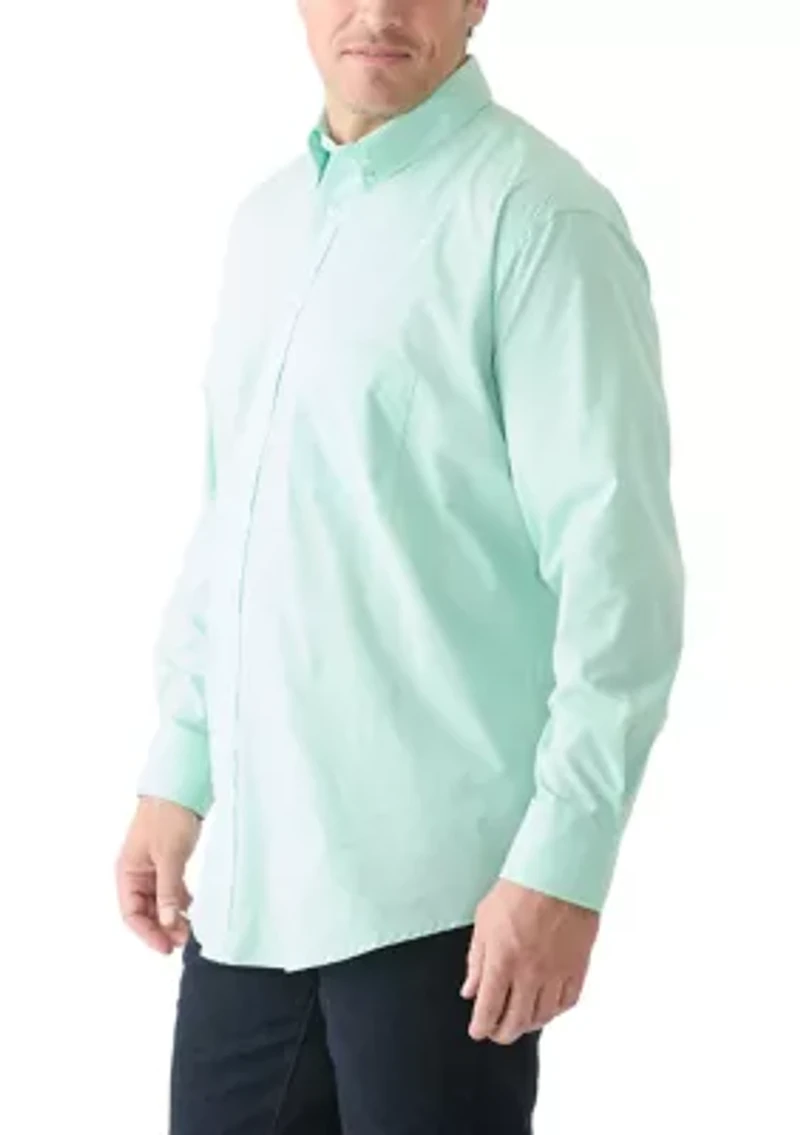 Big & Tall Long Sleeve Gingham Plaid Button Down Shirt