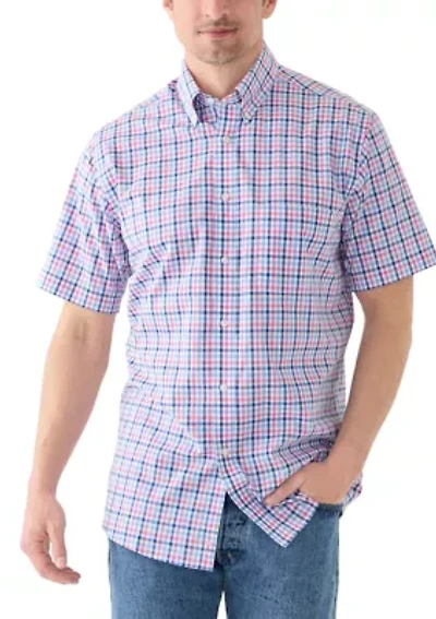Short Sleeve Gingham Printed Shirt