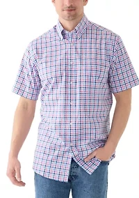 Short Sleeve Gingham Printed Shirt