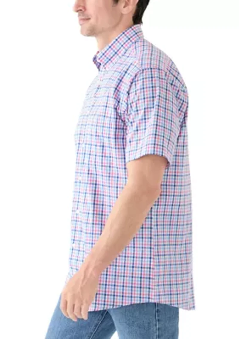 Short Sleeve Gingham Printed Shirt