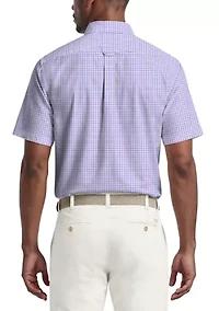 Men's All Over Stretch Short Sleeve Button Down Dress Shirt