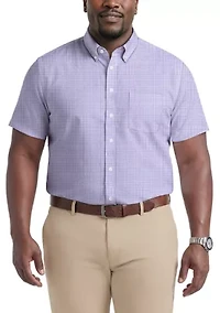 Big & Tall All Over Stretch Short Sleeve Button Down Dress Shirt
