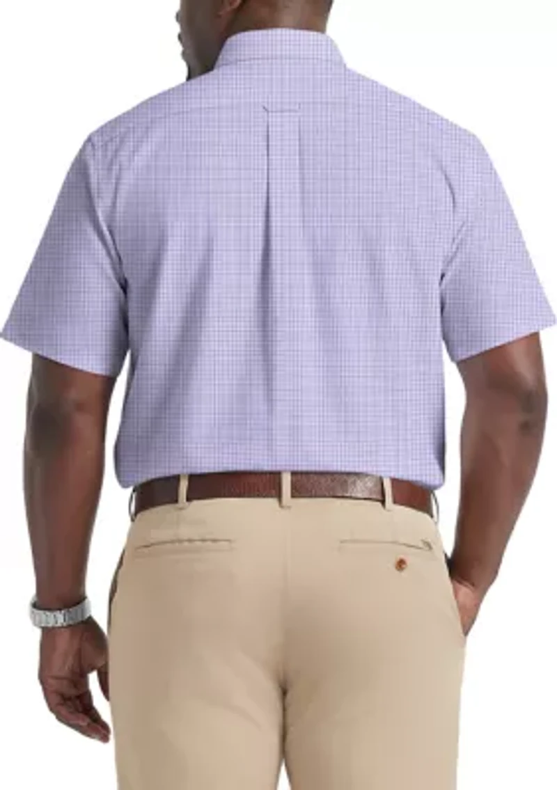 Big & Tall All Over Stretch Short Sleeve Button Down Dress Shirt