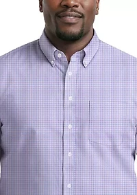 Big & Tall All Over Stretch Short Sleeve Button Down Dress Shirt