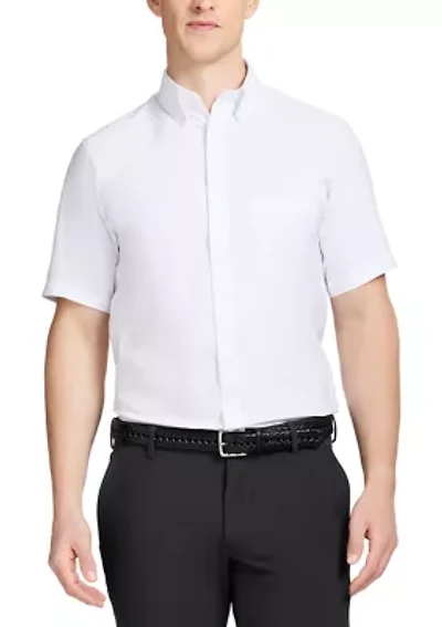 Men's All Over Stretch Short Sleeve Button Down Dress Shirt