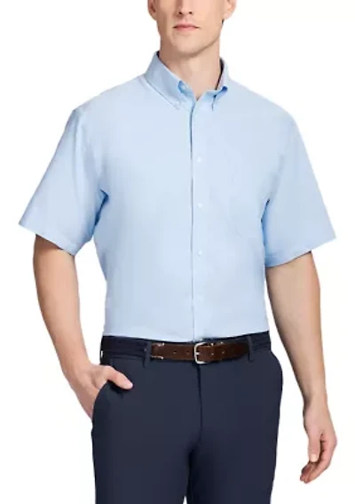 Men's All Over Stretch Short Sleeve Button Down Dress Shirt