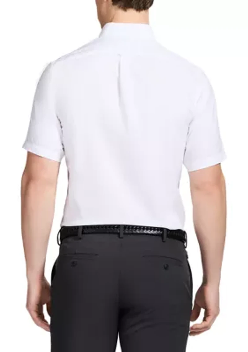 Men's All Over Stretch Short Sleeve Button Down Dress Shirt
