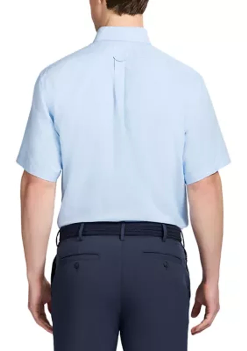 Men's All Over Stretch Short Sleeve Button Down Dress Shirt