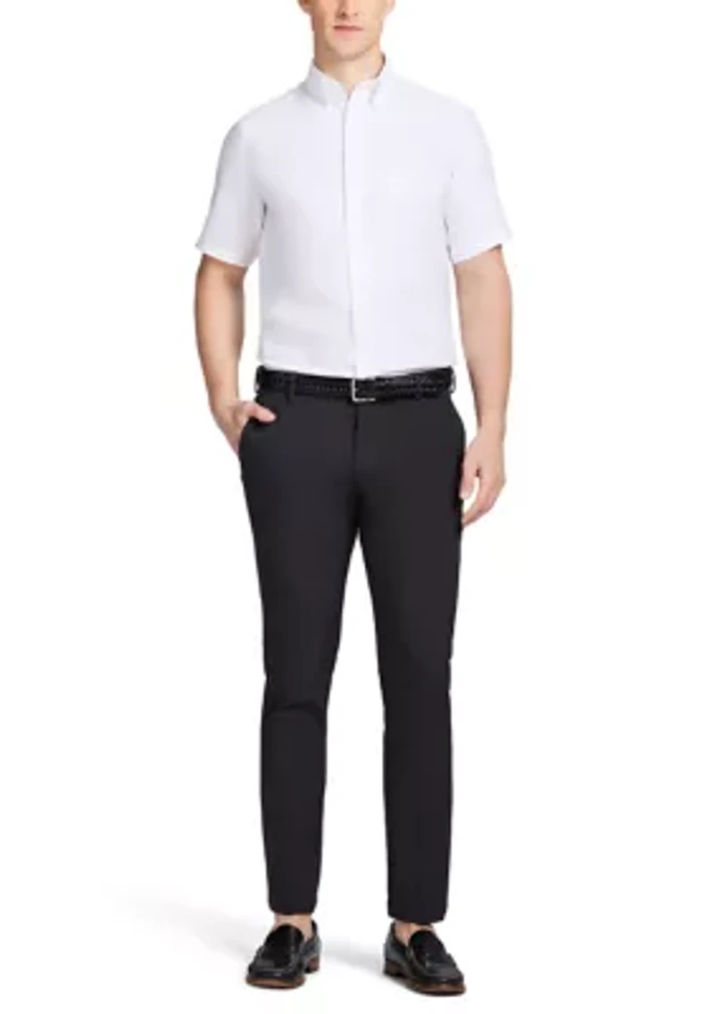 Men's All Over Stretch Short Sleeve Button Down Dress Shirt