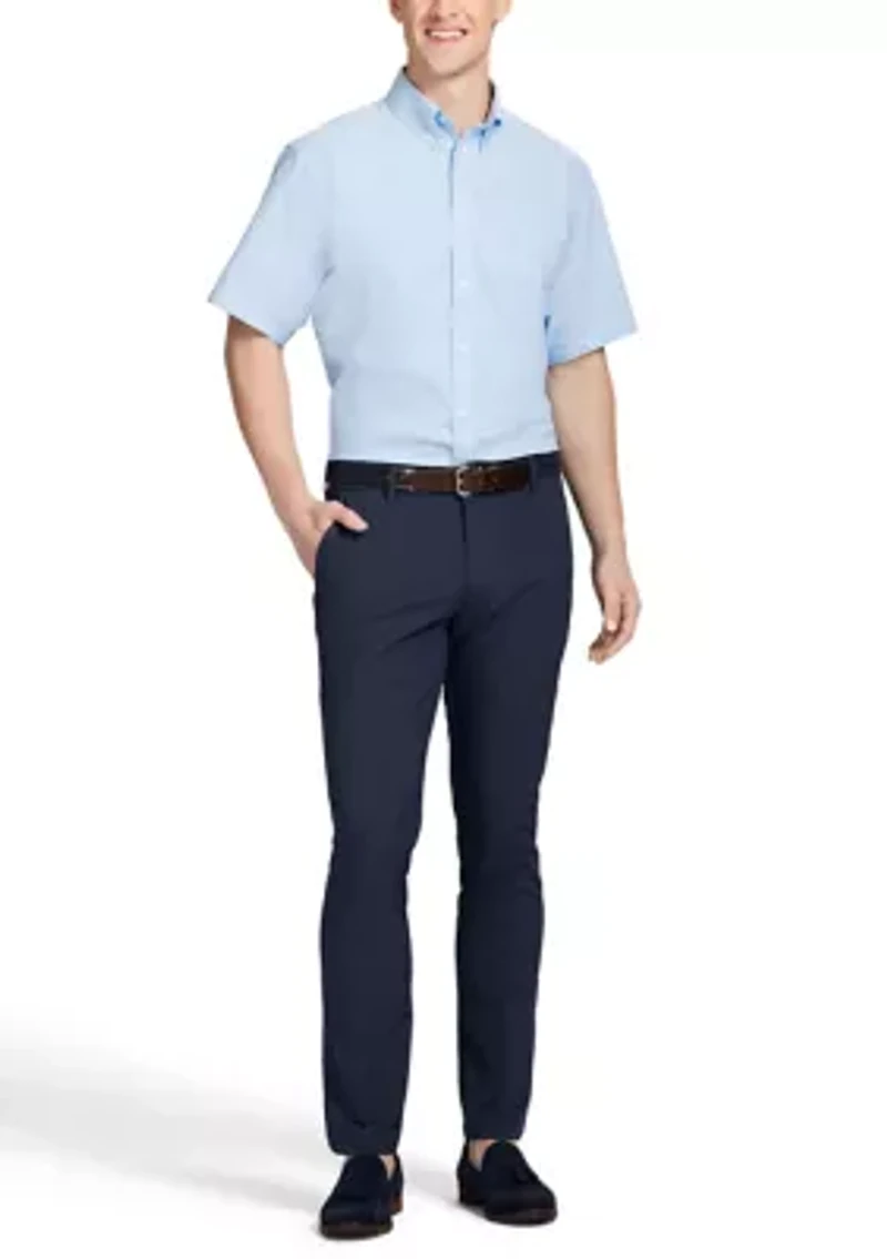 Men's All Over Stretch Short Sleeve Button Down Dress Shirt