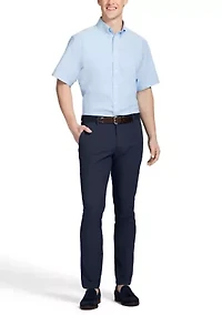 Men's All Over Stretch Short Sleeve Button Down Dress Shirt
