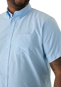 Big & Tall All Over Stretch Short Sleeve Button Down Dress Shirt