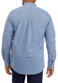 Big & Tall Long Sleeve Comfort Performance Woven Button Down Shirt