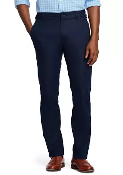 Men's Performance Stretch Flat Front Straight Fit Chino Pants