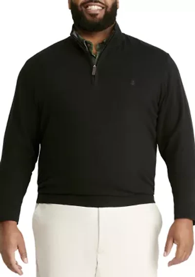 Big & Tall Jersey 1/4 Zip Sweater