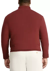 Big & Tall Jersey 1/4 Zip Sweater