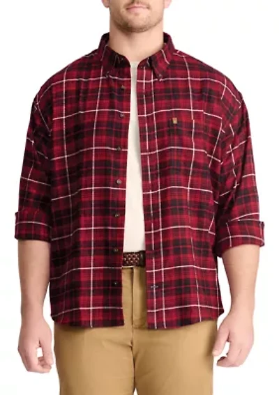 Big & Tall Plaid Stratton Flannel Button Down Shirt