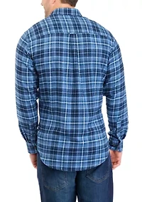 Big & Tall Plaid Stratton Flannel Button Down Shirt