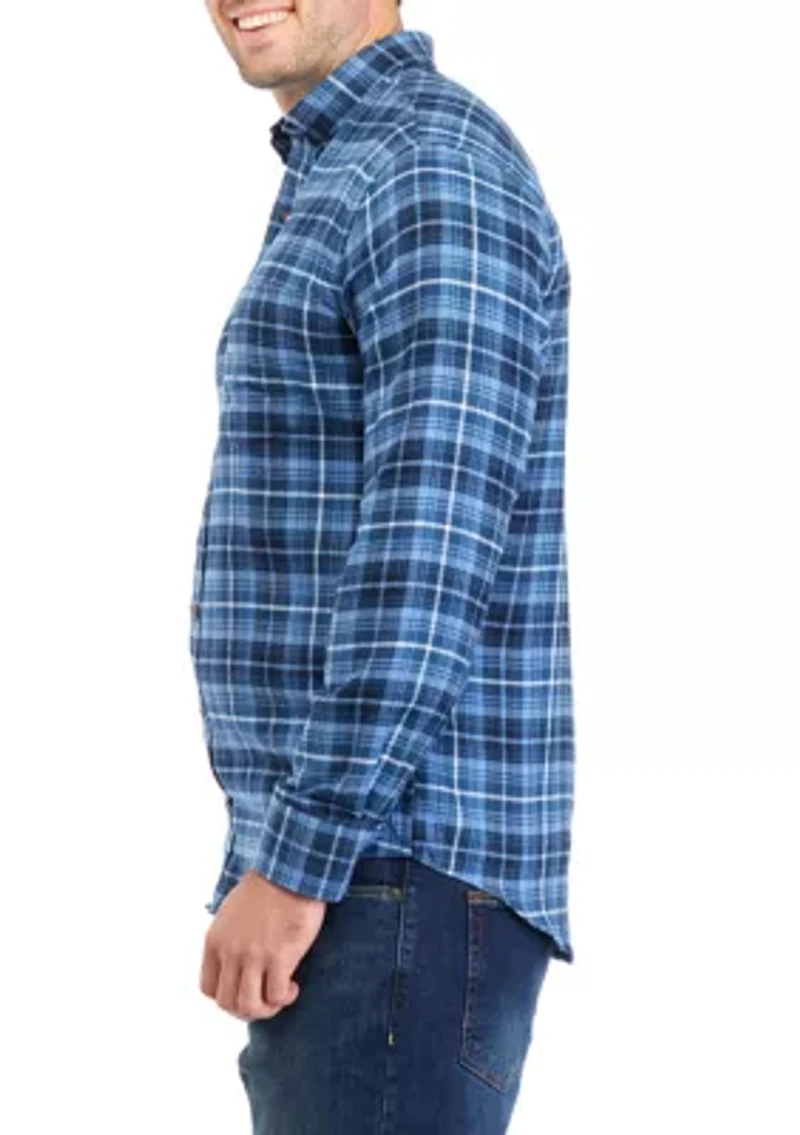 Big & Tall Plaid Stratton Flannel Button Down Shirt