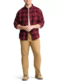 Big & Tall Plaid Stratton Flannel Button Down Shirt
