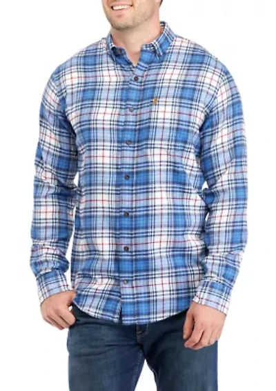 Big & Tall Plaid Stratton Flannel Button Down Shirt