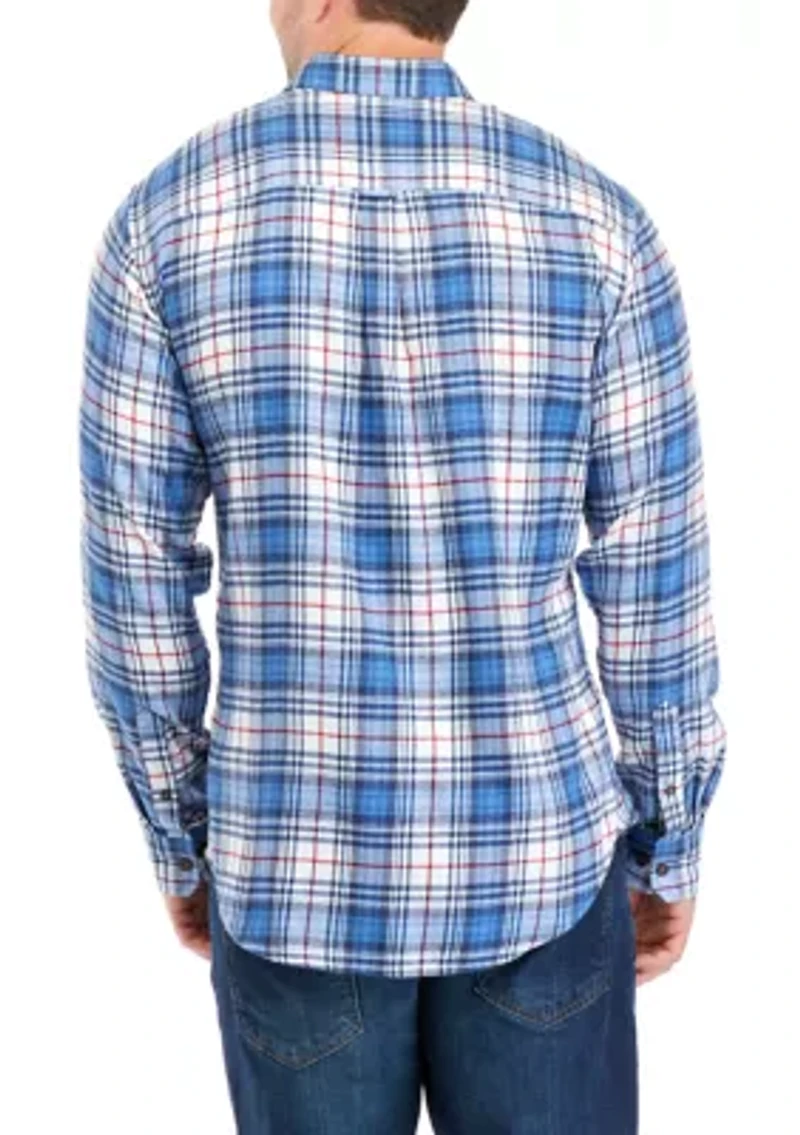 Big & Tall Plaid Stratton Flannel Button Down Shirt