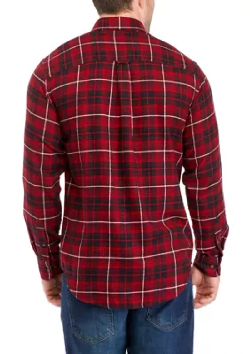 Big & Tall Plaid Stratton Flannel Button Down Shirt