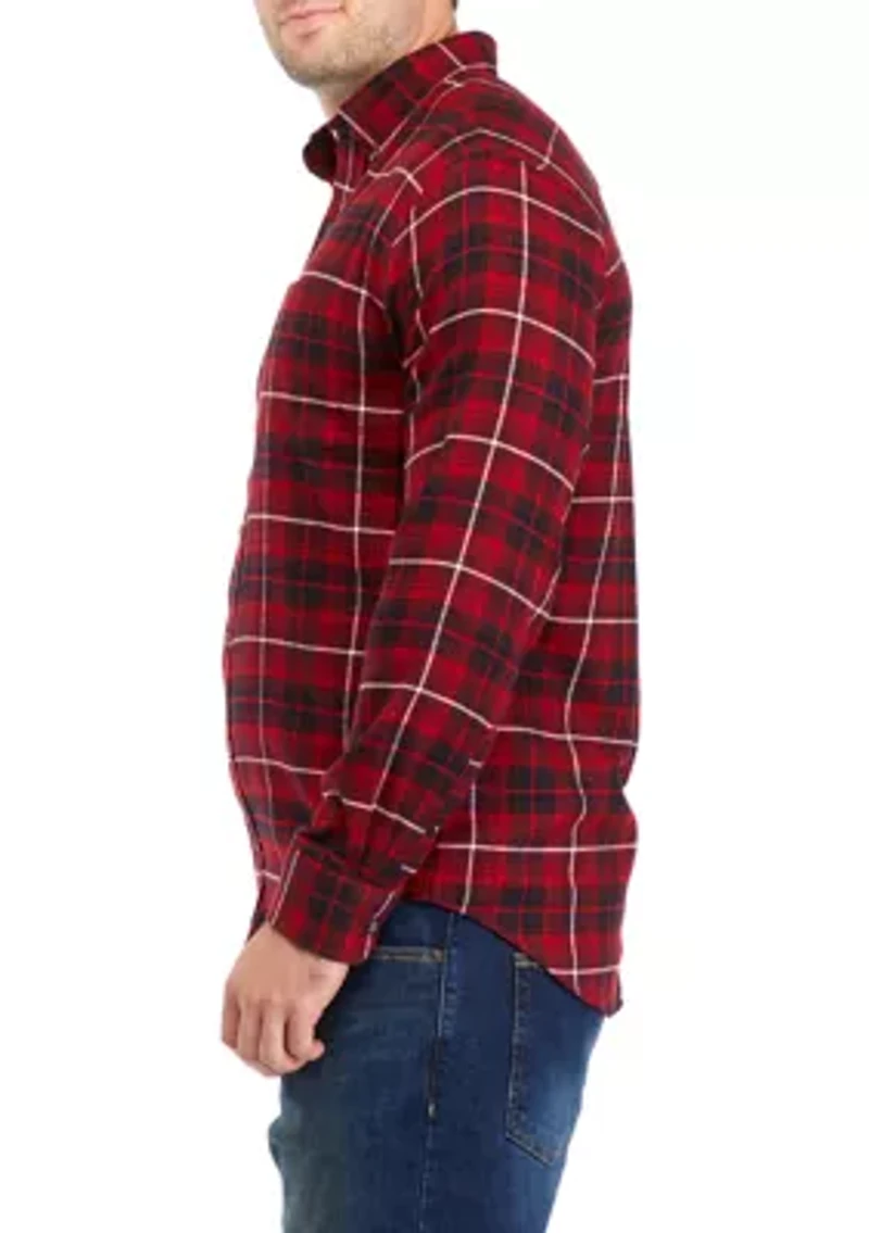 Big & Tall Plaid Stratton Flannel Button Down Shirt