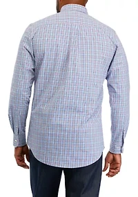 Big & Tall Performance Comfort Long Sleeve Plaid Button Down Shirt