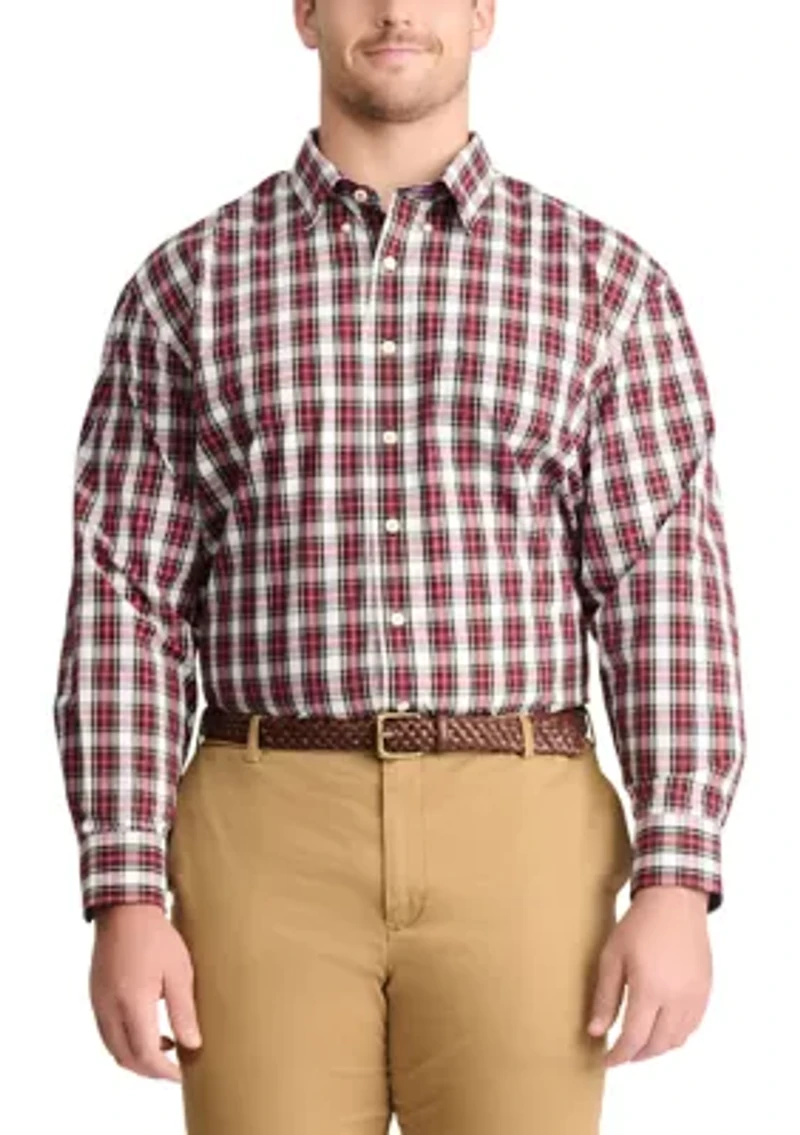 Big & Tall Holiday Tartan Woven Shirt