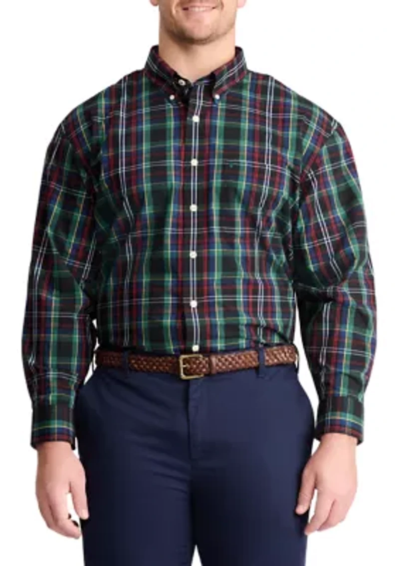 Big & Tall Holiday Tartan Woven Shirt