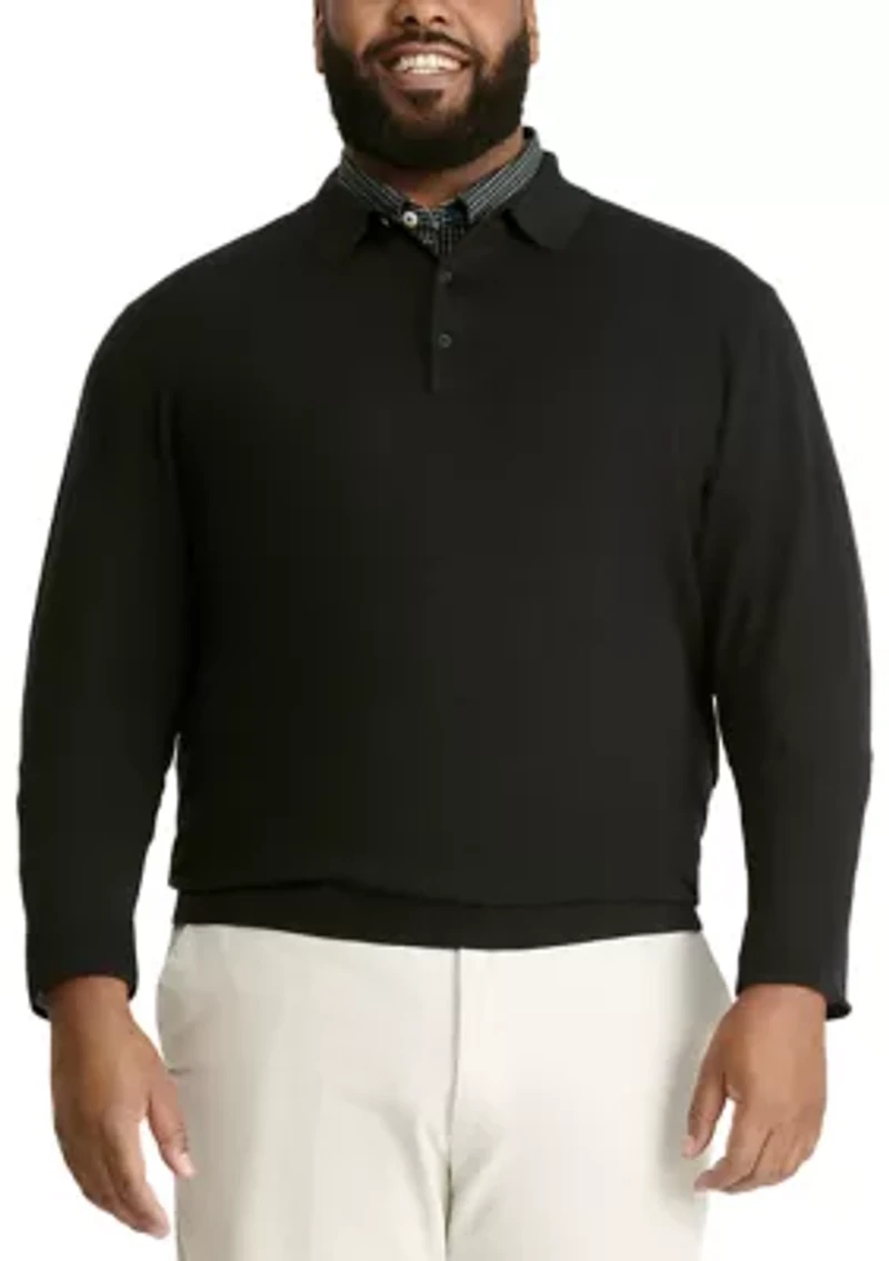 Big & Tall Long Sleeve Polo Shirt
